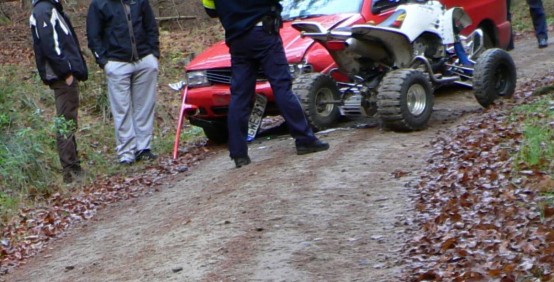 Quad zderzył się z samochodem leśniczego