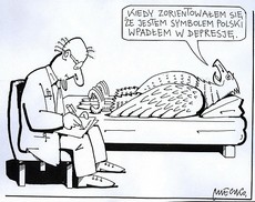 Andrzej Mleczko ze swoimi rysunkami w Gdyni