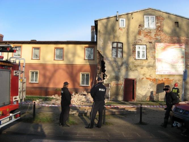 W Wejherowie zawaliła się część kamienicy