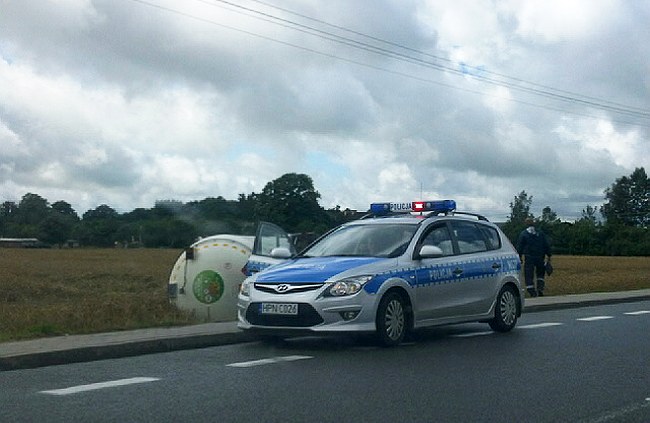 Groźny wypadek cysterny z gazem w Sąborzu