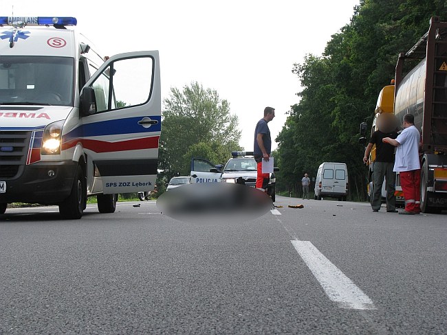 Śmierć rowerzysty na krajowej 6 przed Lęborkiem