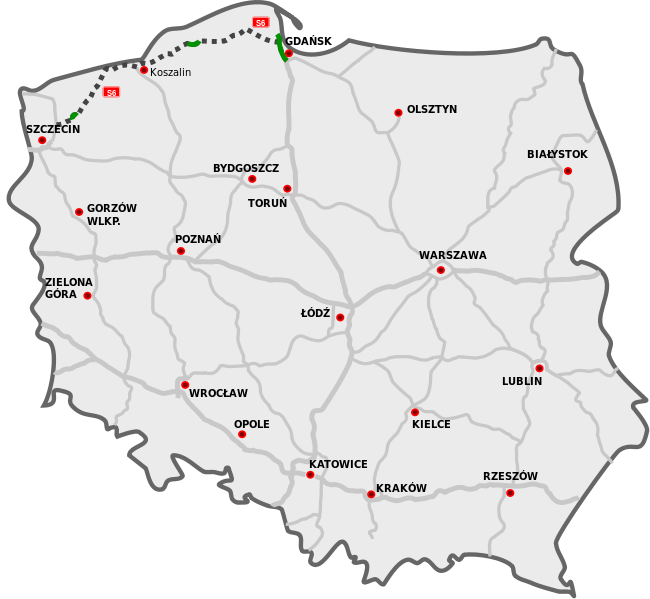 Kolejne fragmenty trasy S6 po 2014 roku