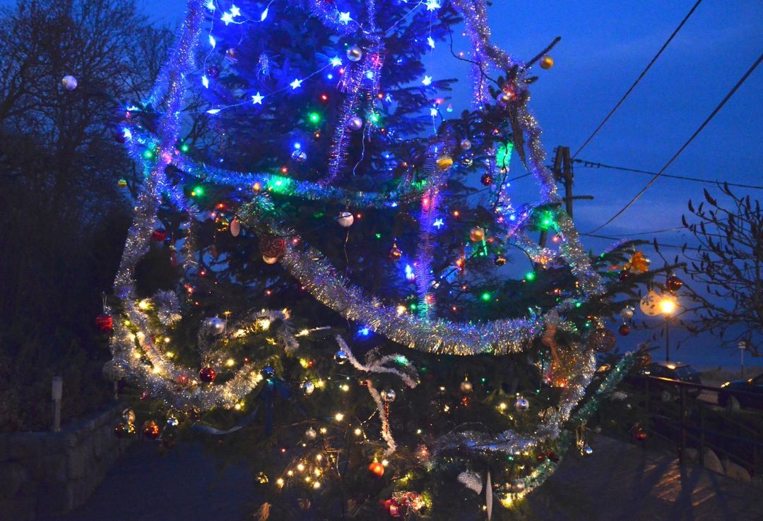 Mieszkańcy spontanicznie dekorują w Orłowie choinkę