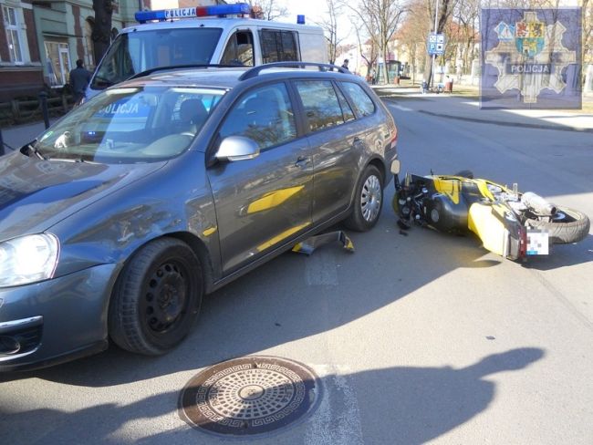 Uwaga na jednoślady. Zderzenie z motocyklistą w Lęborku