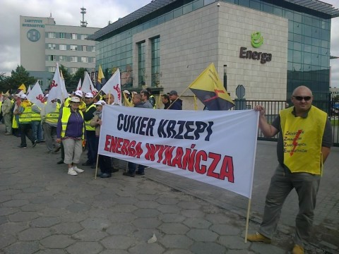 Związkowcy Energi protestują w Gdańsku