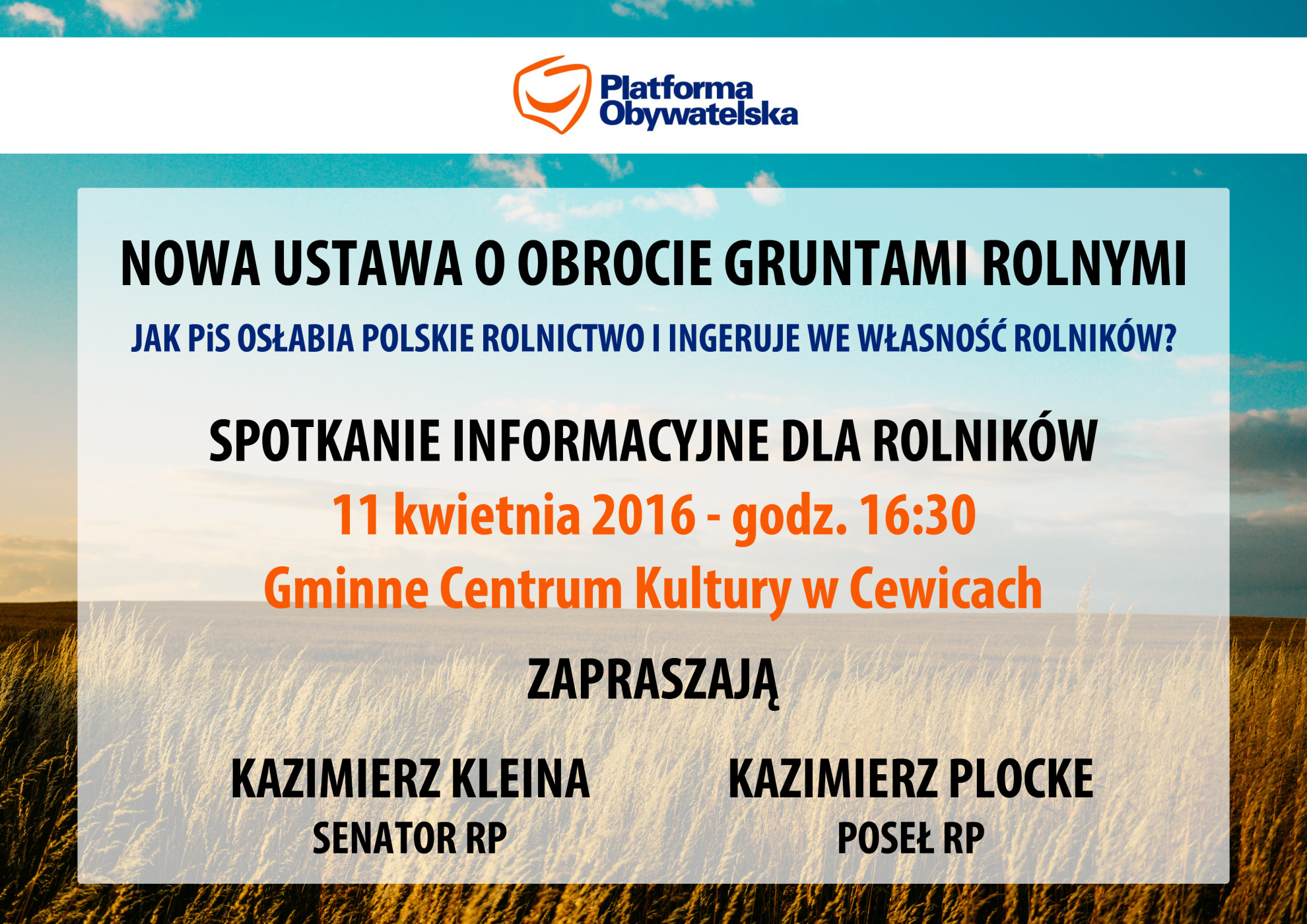 Nowa ustawa o obrocie gruntami rolnymi. Spotkanie informacyjne dla rolników