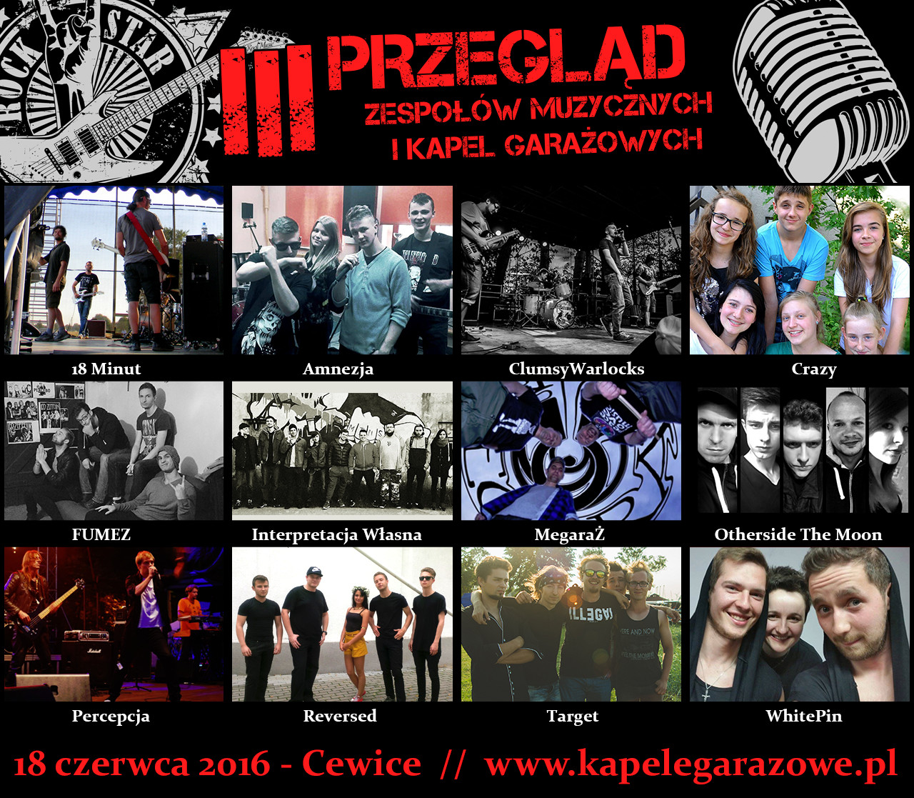 Znamy uczestników III Przeglądu Zespołów Muzycznych i Kapel Garażowych w Cewicach
