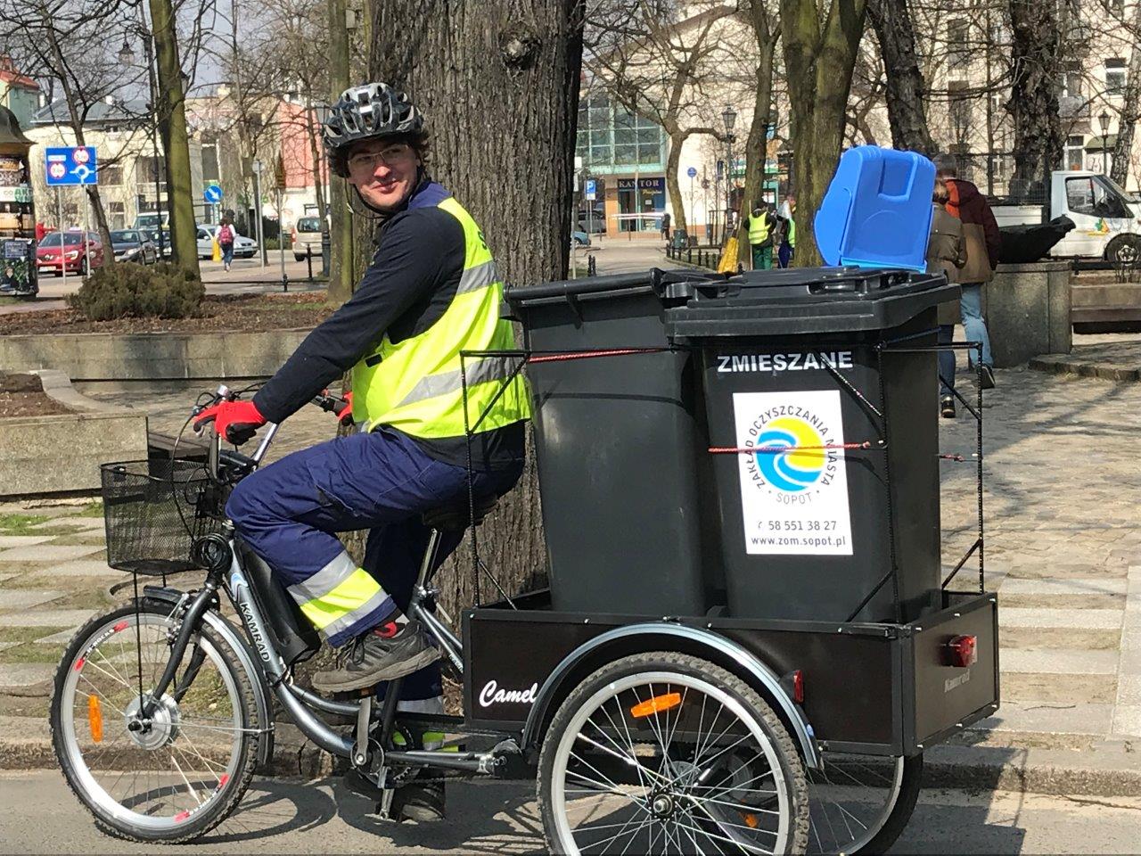 Elektryczny rower na straży czystości w Sopocie