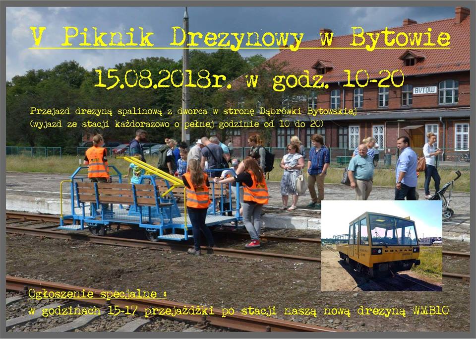 Bytowska Kolej Drezynowa zaprasza jutro na V Piknik Drezynowy